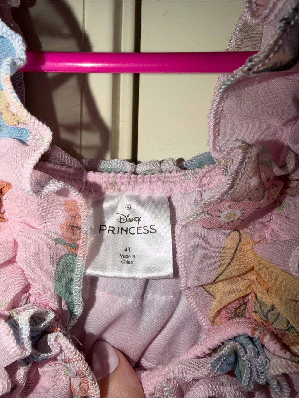 Pink Princess Print Ruffle Dress - Picture 2 of 4